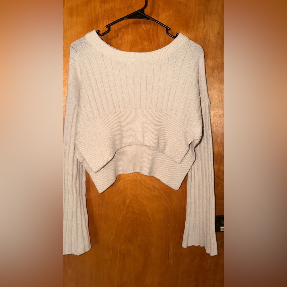 Urban Outfitters Cream Ribbed Turtleneck Sweater